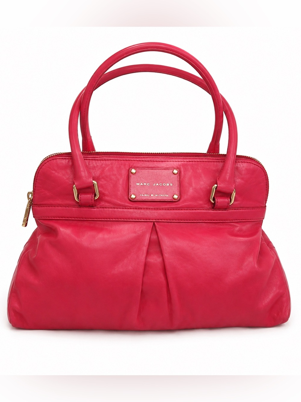 Marc Jacobs Pink Leather Satchel with Gold Hardware